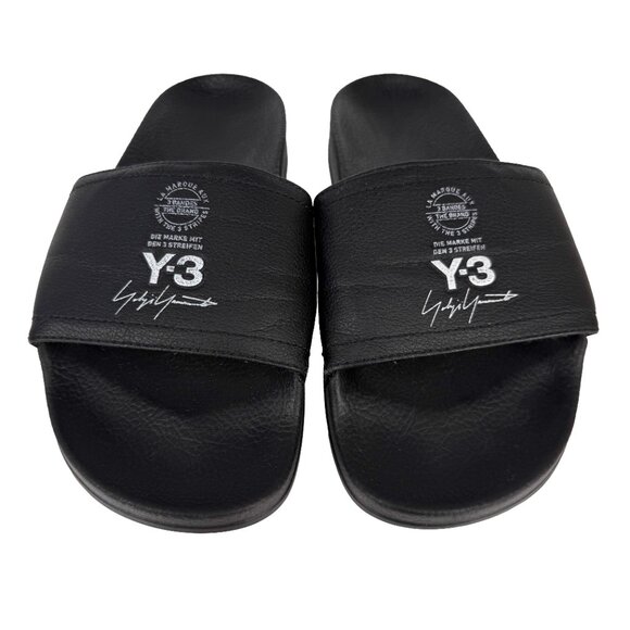 ADIDAS Adilette Y-3 Yohji Yamamoto Leather Black Slide Sandals 22.5cm Size 4 - Picture 9 of 9